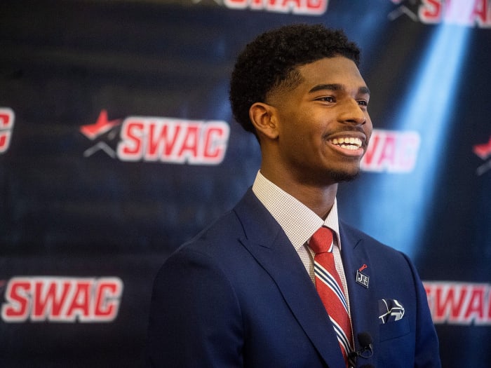 Jackson State QB Shedeur Sanders at media day